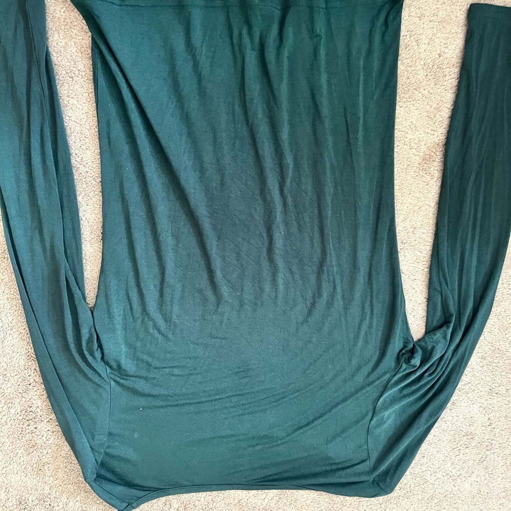 Elegant Teal Long Sleeve Women's Top